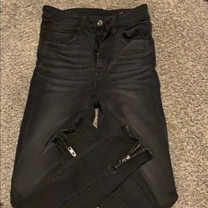 American eagle ankle zip black jeans NWOT